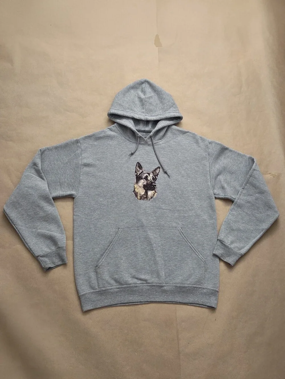 German Shepherd Gift Custom Embroidered Dog Breed Hoodie Gray Shepard Lover GSD